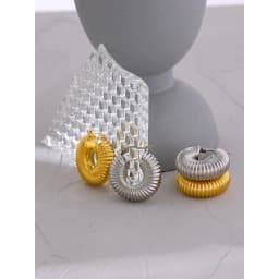 Yhpup Trendy Round Chunky Hoop Earrings Gold Stainless Steel Bijoux Ete Jewlery New Metal 18 K Plated Accessories Waterproof