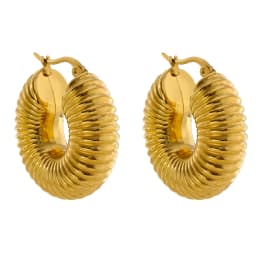 Yhpup Trendy Round Chunky Hoop Earrings Gold Stainless Steel Bijoux Ete Jewlery New Metal 18 K Plated Accessories Waterproof