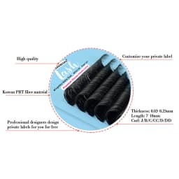 MASSCAKU Wholesale Price Eyelash Extensions for Salon Soft Thin Tip Length 7-20mm Eyelash Lash Supplies