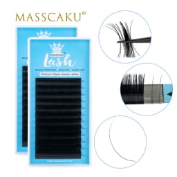 MASSCAKU Wholesale Price Eyelash Extensions for Salon Soft Thin Tip Length 7-20mm Eyelash Lash Supplies
