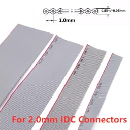 1Meter 1.0mm Pitch Grey Flat Ribbon Cable For IDC 2.0MM FC Connector 10P/12P/14P/16P/20P/34P/40P 28AWG Wire
