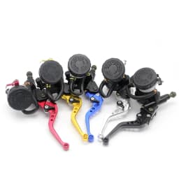 Alconstar-7/8" 22mm Motorcycle Brake Universal CNC Clutch Levers Master Cylinder Reservoir Set For Honda Suzuki Kawasaki Yamaha