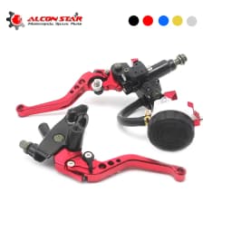 Alconstar-7/8" 22mm Motorcycle Brake Universal CNC Clutch Levers Master Cylinder Reservoir Set For Honda Suzuki Kawasaki Yamaha