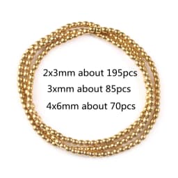 AAA+ Color Retention Gold-Plated Hematite Beads Natural Stone Round Cube Spacer Loose Beads for jewelry Making DIY Bracelet 15''