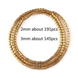 AAA+ Color Retention Gold-Plated Hematite Beads Natural Stone Round Cube Spacer Loose Beads for jewelry Making DIY Bracelet 15''