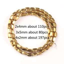 AAA+ Color Retention Gold-Plated Hematite Beads Natural Stone Round Cube Spacer Loose Beads for jewelry Making DIY Bracelet 15''