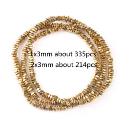 AAA+ Color Retention Gold-Plated Hematite Beads Natural Stone Round Cube Spacer Loose Beads for jewelry Making DIY Bracelet 15''
