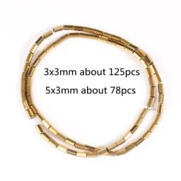 AAA+ Color Retention Gold-Plated Hematite Beads Natural Stone Round Cube Spacer Loose Beads for jewelry Making DIY Bracelet 15''
