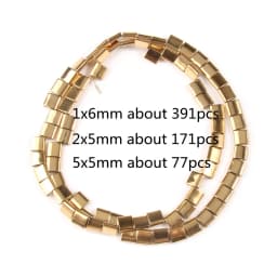 AAA+ Color Retention Gold-Plated Hematite Beads Natural Stone Round Cube Spacer Loose Beads for jewelry Making DIY Bracelet 15''