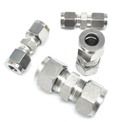 Fit Tube O/D 3-25mm 1/8" 1/4" 3/8" 1/2" 304 Stainless Equal Straight Ferrule Pneumatic Air Compression Fitting