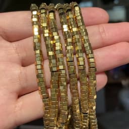 Natural Gold Plating Hematite Beads Color Retention Loose Rondelle Spacer Beads for Jewelry Making DIY Gift Bracelets Necklace