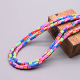 New 6mm 60pcs/lot Color Barrel Polymer Clay Beads Tube Spacer Beads For Jewelry Making DIY Handmade Bracelet Accessory