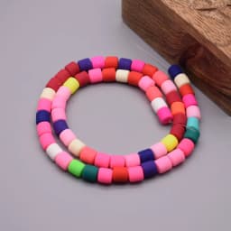 New 6mm 60pcs/lot Color Barrel Polymer Clay Beads Tube Spacer Beads For Jewelry Making DIY Handmade Bracelet Accessory