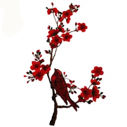 Dancing Bird Plum Blossom Water Soluble Embroidery Collar Flower Water Soluble Flower Cloth Stickers Sewing Accessories Cheongsa