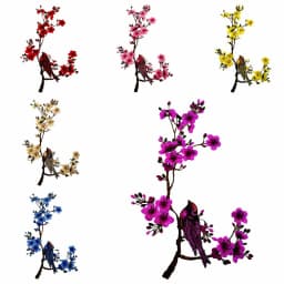 Dancing Bird Plum Blossom Water Soluble Embroidery Collar Flower Water Soluble Flower Cloth Stickers Sewing Accessories Cheongsa