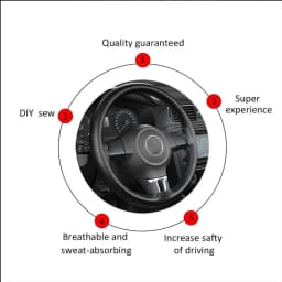 DIY Car Steering Wheel Braid Cover Fiber Leather With Needle Braid on Steering Wheel SkidProof Car Styling Interior accessories