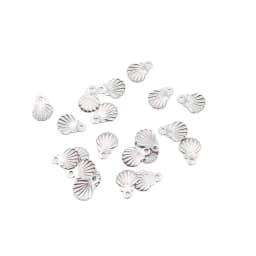 100/20pcs 6mm Wholesale StainlessSteel Mini Shell Dangling Charms DIY Anklets Earrings Bracelets Unfading Colorless 2 Colors