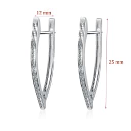 New Fashion Hyperbolic V-Shaped Triangle Drop Earrings For Women Crystal Golden/White Straight Piercing Earring Stud Accessories