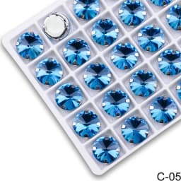 All Colors Sew on Rivoli Rhinestone With Silver Claw Round Shapes for Needlework Jewelry Wedding Dress Bags Trims
