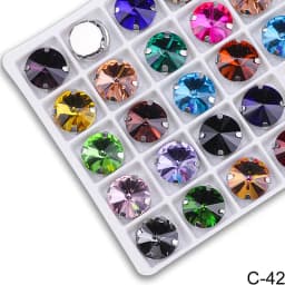 All Colors Sew on Rivoli Rhinestone With Silver Claw Round Shapes for Needlework Jewelry Wedding Dress Bags Trims