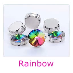 All Colors Sew on Rivoli Rhinestone With Silver Claw Round Shapes for Needlework Jewelry Wedding Dress Bags Trims