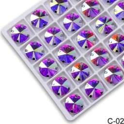 All Colors Sew on Rivoli Rhinestone With Silver Claw Round Shapes for Needlework Jewelry Wedding Dress Bags Trims