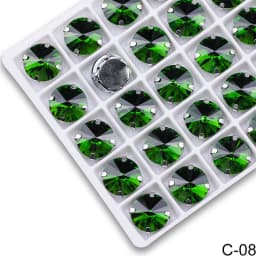 All Colors Sew on Rivoli Rhinestone With Silver Claw Round Shapes for Needlework Jewelry Wedding Dress Bags Trims