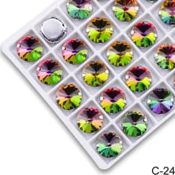 All Colors Sew on Rivoli Rhinestone With Silver Claw Round Shapes for Needlework Jewelry Wedding Dress Bags Trims