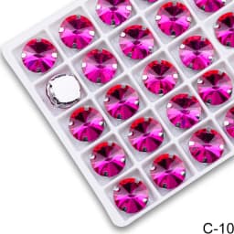 All Colors Sew on Rivoli Rhinestone With Silver Claw Round Shapes for Needlework Jewelry Wedding Dress Bags Trims