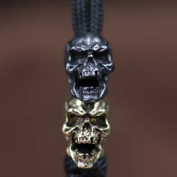 EDC Paracord Beads Punk Skull Retro Brass Umbrella Rope Lanyard Pendant Red Copper Knife Bead DIY Bracelet Keychain Accessories
