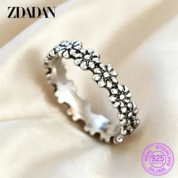 ZDADAN 925 Sterling Silver New Arrival Daisy Ring For Women Fashion Wedding Jewelry