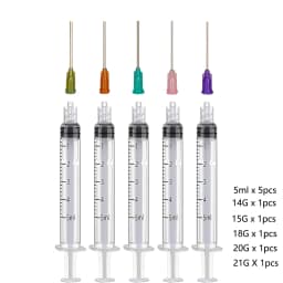 5 Pcs/Set Dispensing Syringe Blunt Needles 5ml Syringes, Needle 14G 15G 18G 20G 21G