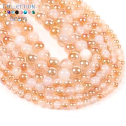 6/8/10mm Natural Stone Beads Champagne Gold Color Cracked Agates Round Spacer Beads For Jewelry Making DIY Bracelets Accessories