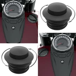 Motorcycle Left Right Aluminum  Screw-In Flush Mount  Pop Up Vented Fuel Tank Gas Cap for Harley Touring Road King Softail Dyna