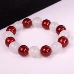 Anime Fruits Basket Kyo Sohma Bracelet White Red Crystal Beads Bangle Bracelets for Women Men Cosplay Props Jewelry