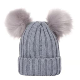 2024 Mother Kids Hats Bobble Hat Children Cap Pom Pom Beanies Caps Kids Cap Infant Bonnet Accessories for Baby Girls Boys 0-3Y