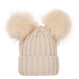 2024 Mother Kids Hats Bobble Hat Children Cap Pom Pom Beanies Caps Kids Cap Infant Bonnet Accessories for Baby Girls Boys 0-3Y