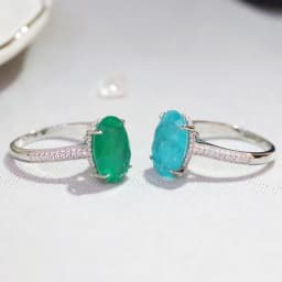 925 Sterling Silver Oval Finger Rings for Women Elegant Paraiba Tourmaline Ring Classic Engagement Wedding Statement Jewelry
