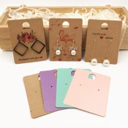 50pcs Paper Jewelry Display Stand Cards Earring Showcase Holder Organizer Packaging Gifts Small Businesses Supplies Material