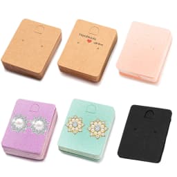 50pcs Paper Jewelry Display Stand Cards Earring Showcase Holder Organizer Packaging Gifts Small Businesses Supplies Material