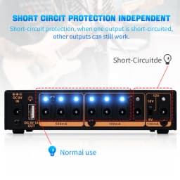 JOYO JP-05 Guitar Effect Pedal Power Supply Rechargeable 4400mAh Battery 8 DC Outputs Jacks 9V 12V 18V Guitar Effect Power