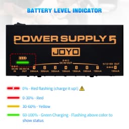JOYO JP-05 Guitar Effect Pedal Power Supply Rechargeable 4400mAh Battery 8 DC Outputs Jacks 9V 12V 18V Guitar Effect Power
