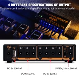 JOYO JP-05 Guitar Effect Pedal Power Supply Rechargeable 4400mAh Battery 8 DC Outputs Jacks 9V 12V 18V Guitar Effect Power