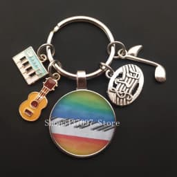 Music teacher keychain glass keychain pianist gift music piano handmade guitar jewelry becomes your favorite souvenir