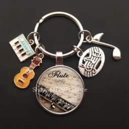 Music teacher keychain glass keychain pianist gift music piano handmade guitar jewelry becomes your favorite souvenir