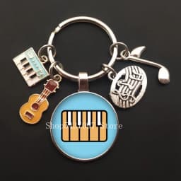 Music teacher keychain glass keychain pianist gift music piano handmade guitar jewelry becomes your favorite souvenir
