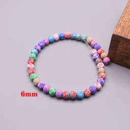 6/8/10mm Polymer Clay Beads Flower Pattern Printing Beads Round Loose Beads for Make Jewelry DIY Bracelet