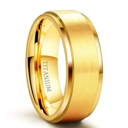 Somen 6mm 8mm Gold Color Pure Titanium Rings For Women Men Brushed Wedding Band Matte Comfort Fit Ring For Couple Size 6-13