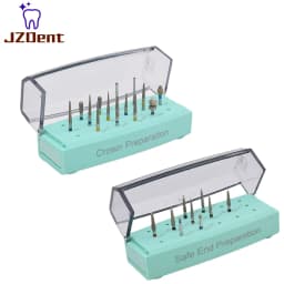 Twoendo Dental Diamond Burs Kit Lab Tool High Speed Air Turbine Handpiece Dental Burs Crown Preparation Endo Kit Polishing Drill