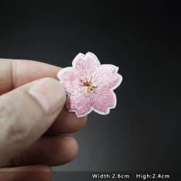 Sakura Patches Embroidery For T-Shirt Iron On Appliques Clothes Jeans Stickers Badges Parche